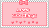 a cute pink sticker that reads I like cute things.